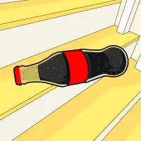 Bottle on stairs